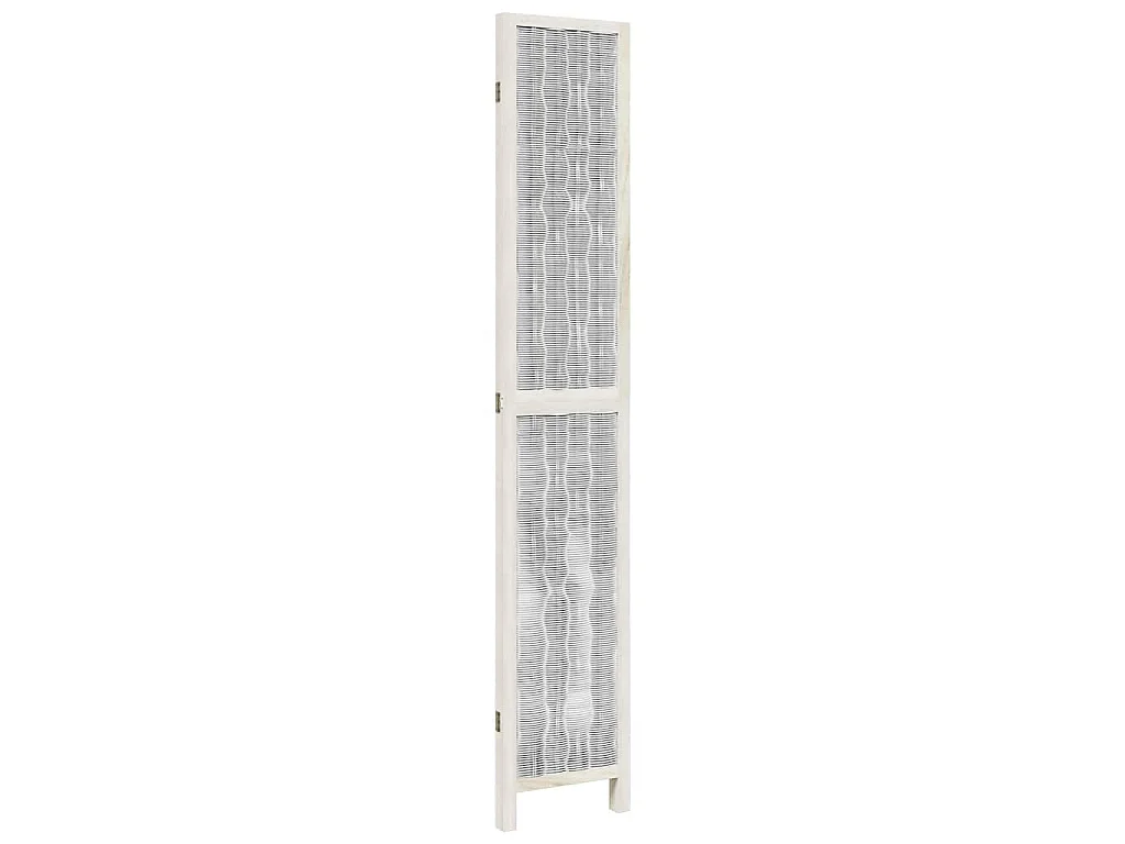 Kamerscherm met 3 panelen massief paulowniahout wit