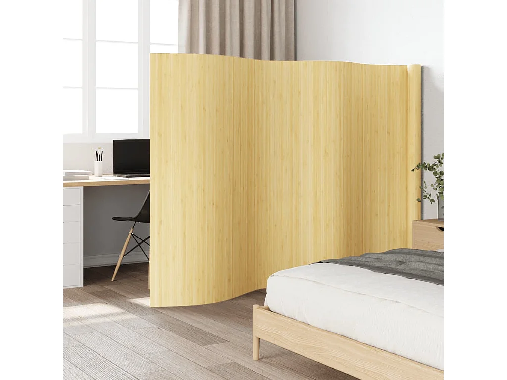 Cloison de séparation naturel clair 165x600 cm bambou