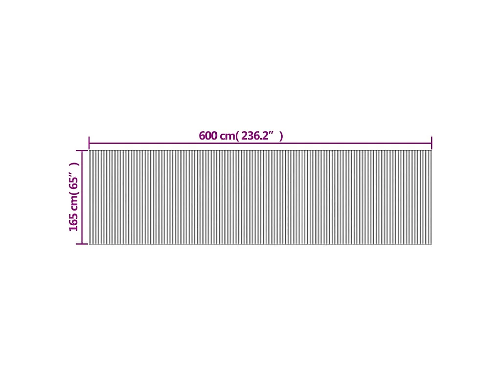 Divisorio Ambienti Naturale Chiaro Larghezza 600 cm Altezza 165 cm in Bambù
