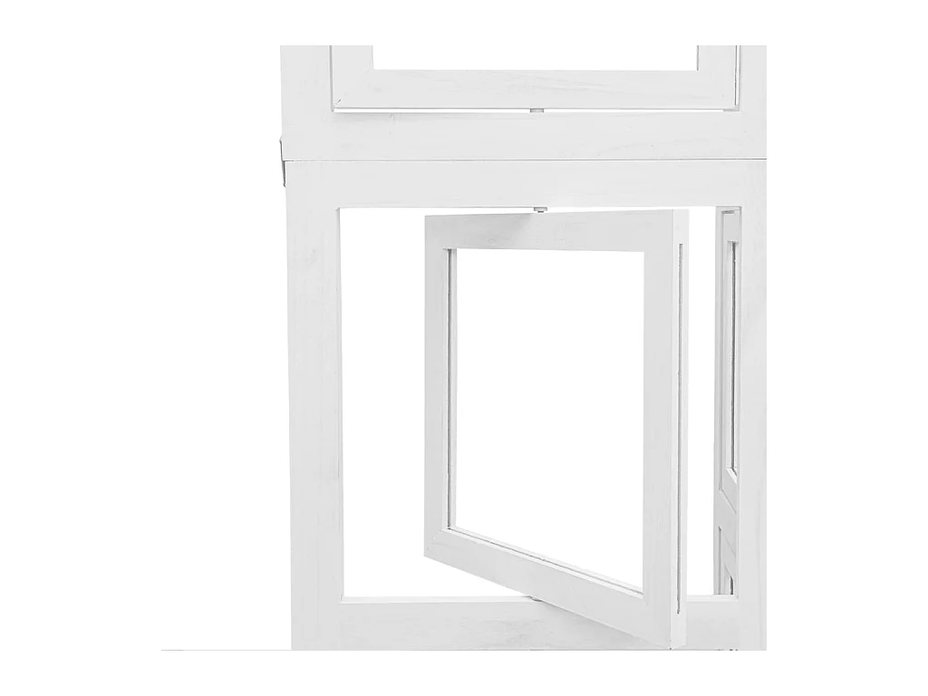 Cloison de séparation 5 panneaux blanc bois de paulownia massif