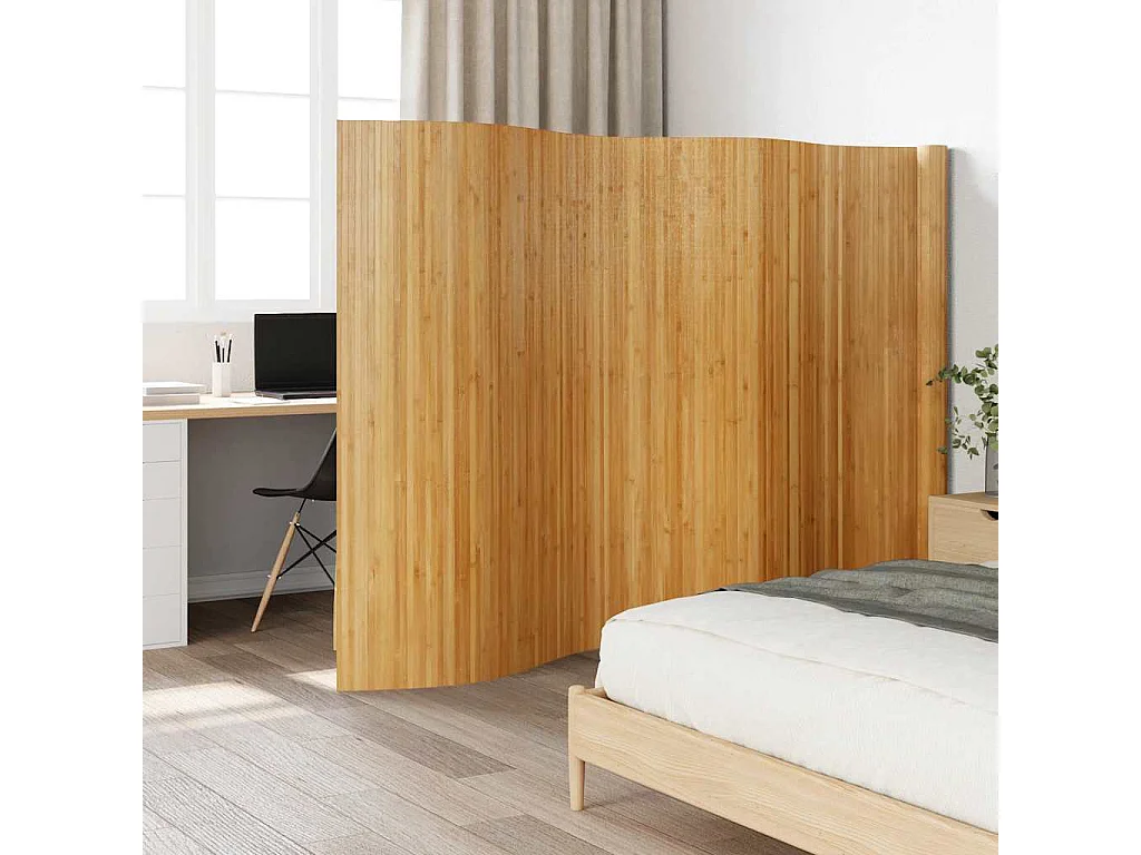 Kamerscherm breedte 600 cm hoogte 165 cm bamboe naturel