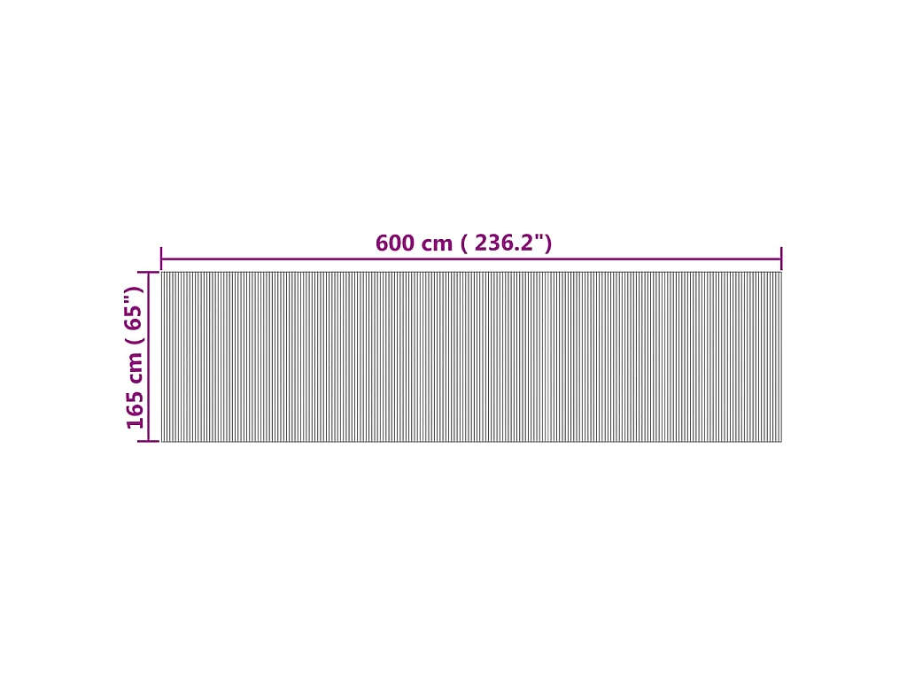 Kamerscherm breedte 600 cm hoogte 165 cm bamboe naturel