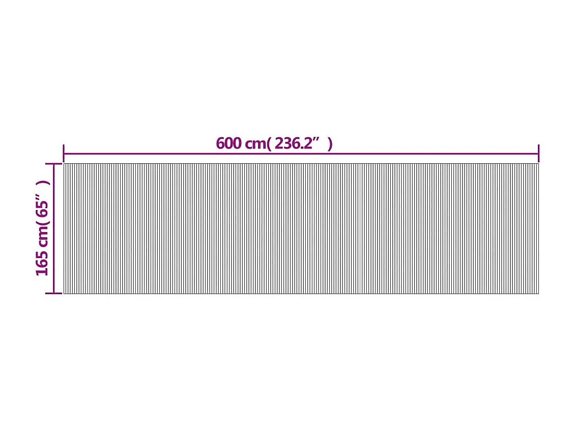 Cloison de séparation marron 165x600 cm bambou