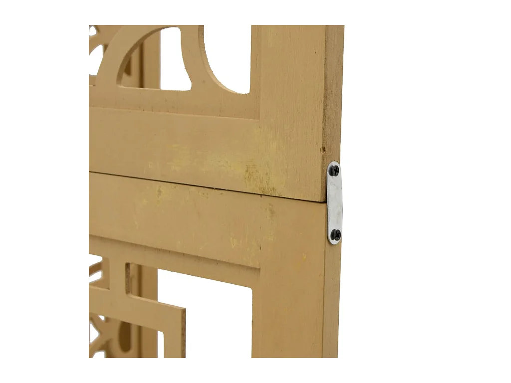 Cloison de séparation 6 panneaux marron bois paulownia massif