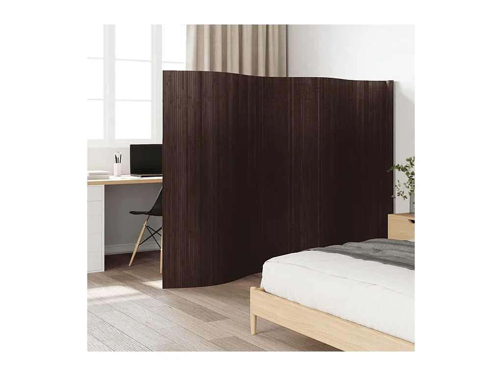Cloison de séparation marron foncé 165x400 cm bambou