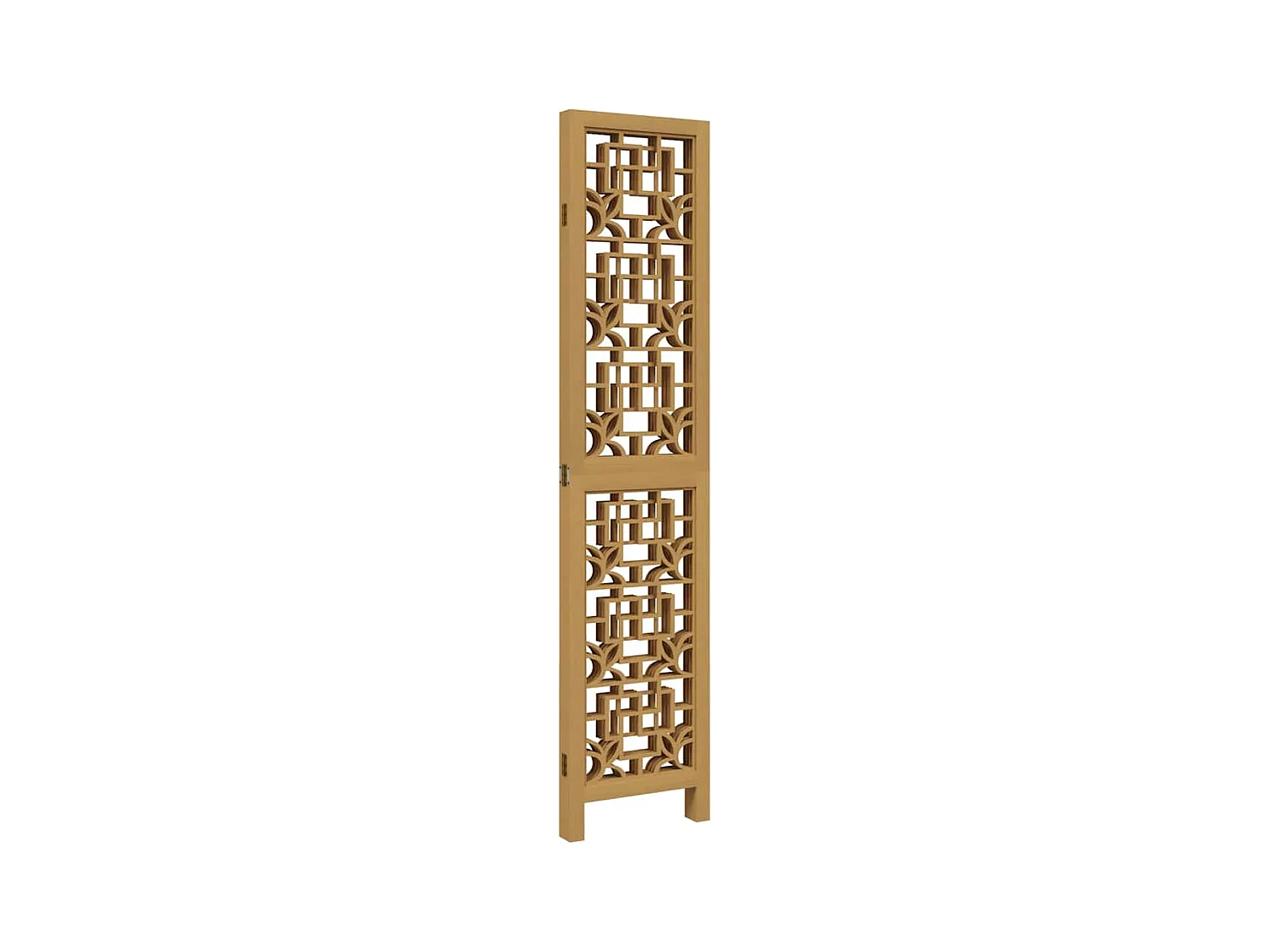 Divisorio Ambienti 4 Pannelli Marrone Legno Massello Paulownia