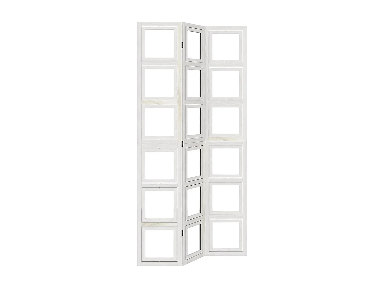 Cloison de séparation 3 panneaux blanc bois de paulownia massif