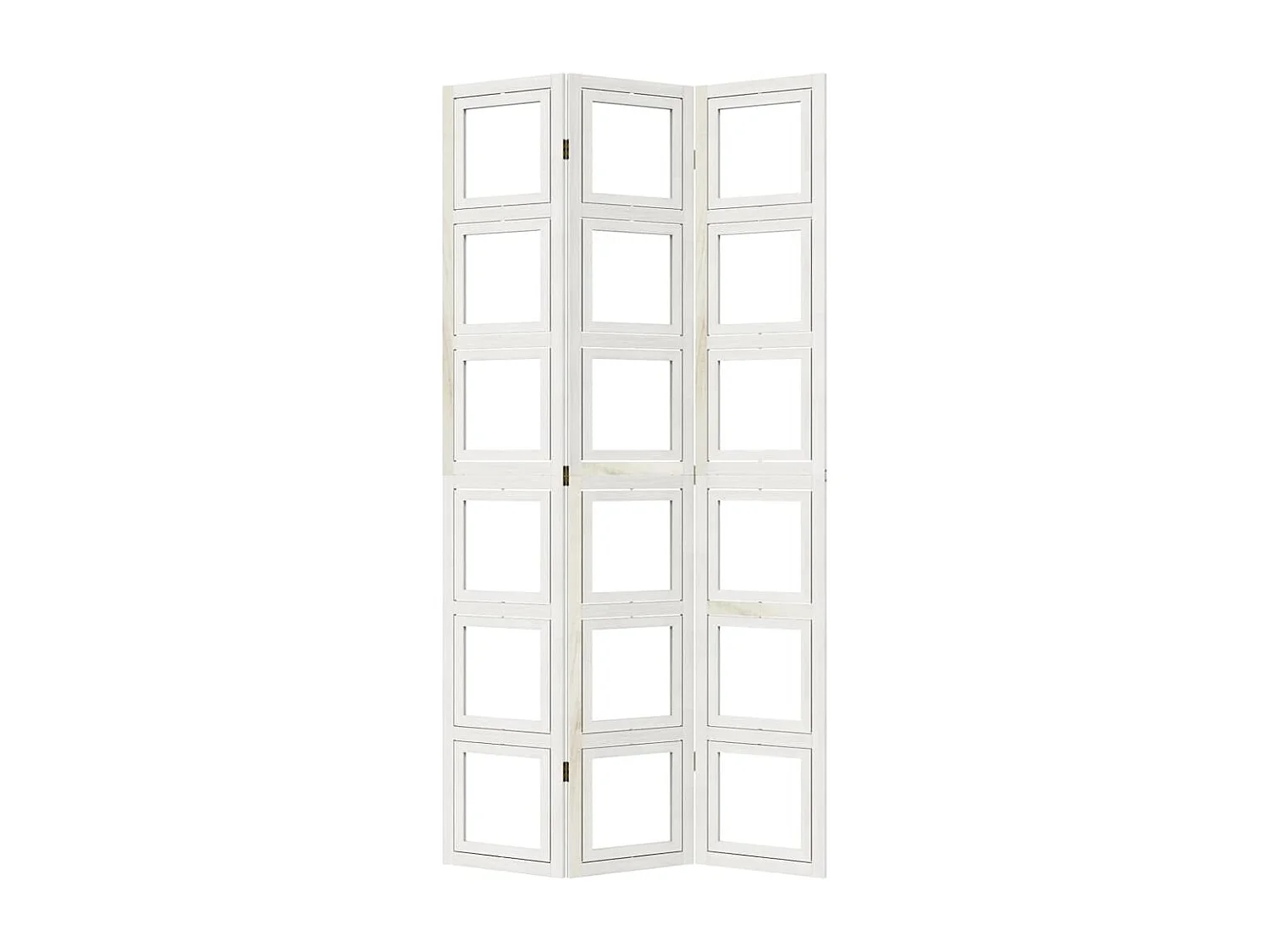 Cloison de séparation 3 panneaux blanc bois de paulownia massif