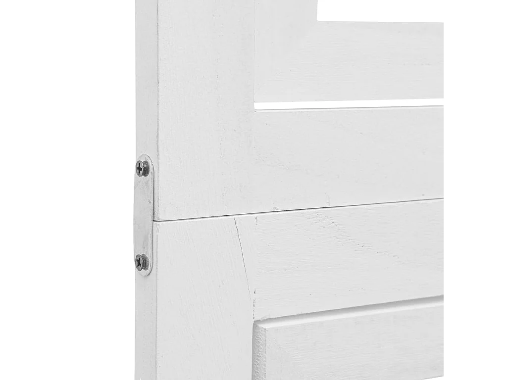 Biombo separador de 3 paneles madera maciza Paulownia blanco