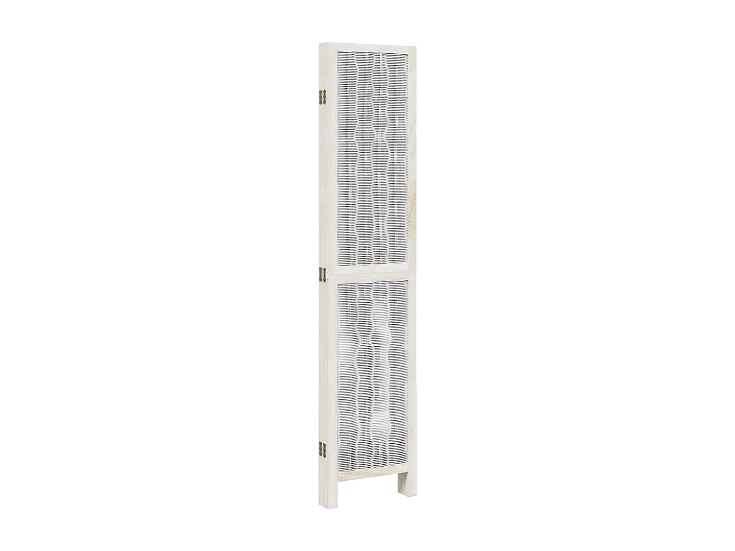 Kamerscherm met 5 panelen massief paulowniahout wit