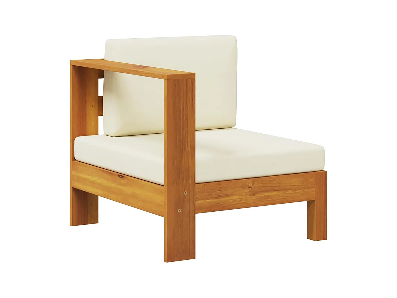 Divano Centrale con 1 Bracciolo Bianco Crema Massello d'Acacia