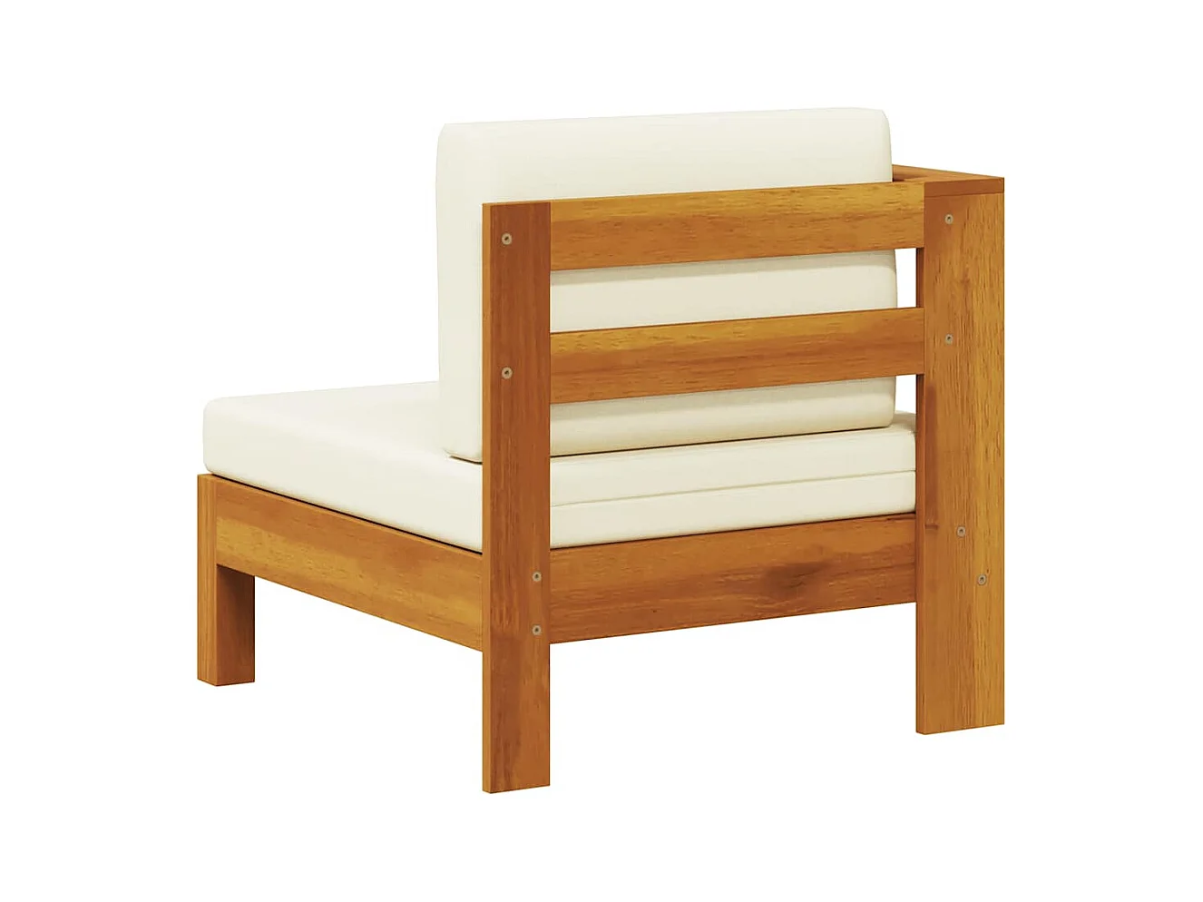 Divano Centrale con 1 Bracciolo Bianco Crema Massello d'Acacia