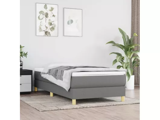 Kauf Unique Boxspringbett mit Matratze Dunkelgrau 100x200cm Stoff