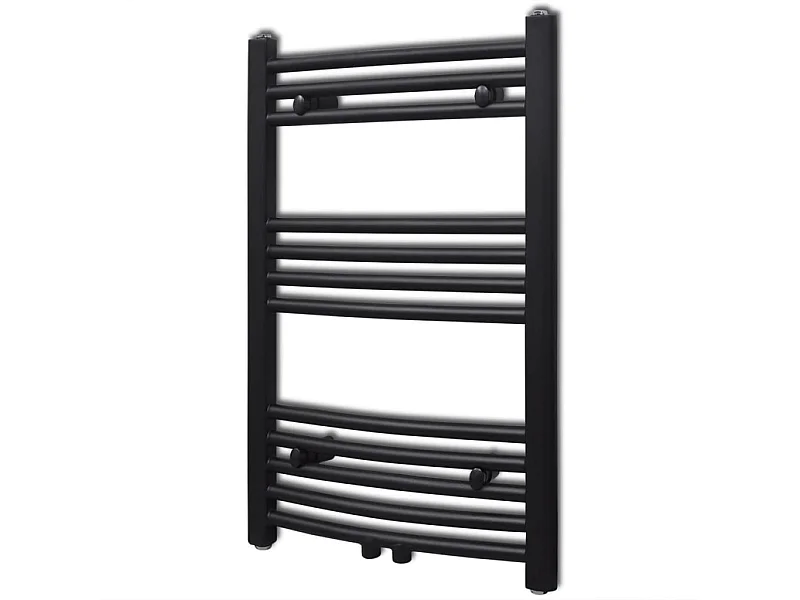 Aquecedor toalhas casa de banho curvo 500 x 764 mm preto