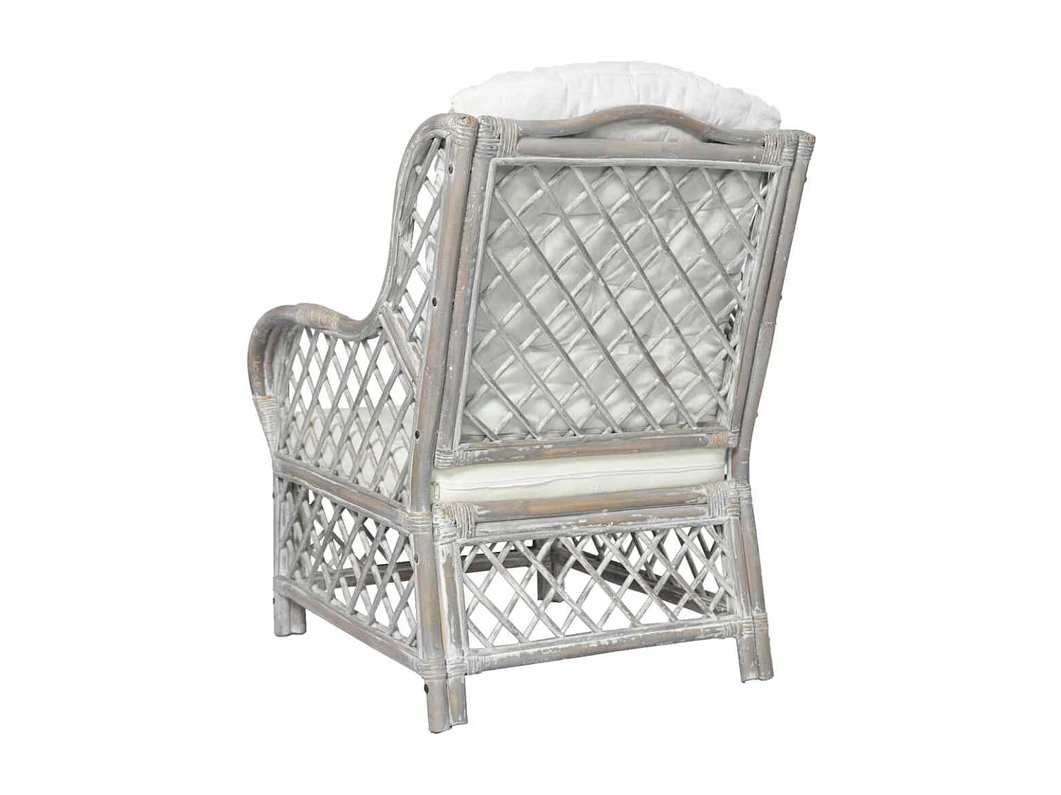 Canapé avec coussin Gris Rotin naturel et lin