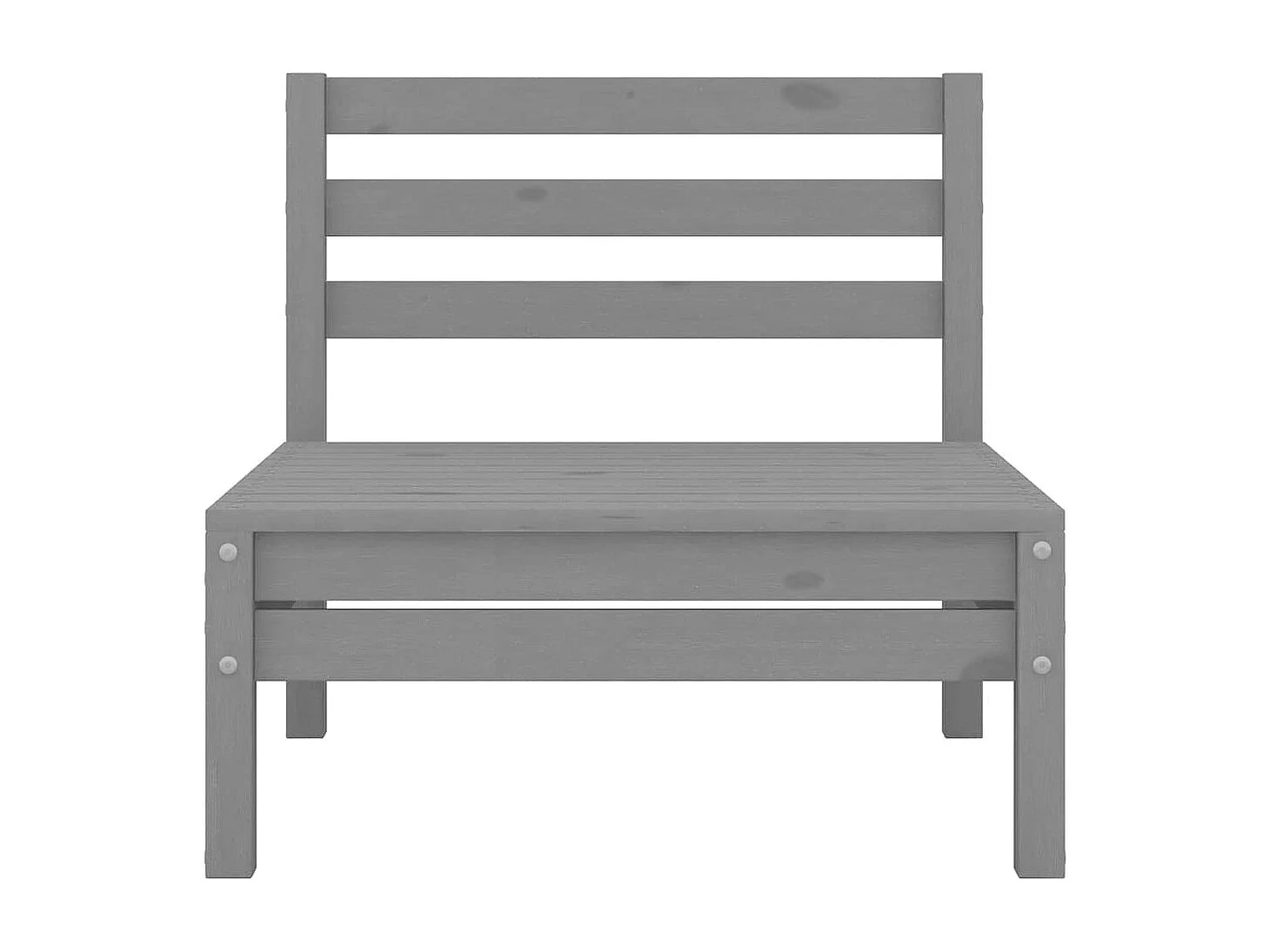 Canapé central de jardin gris bois de pin massif