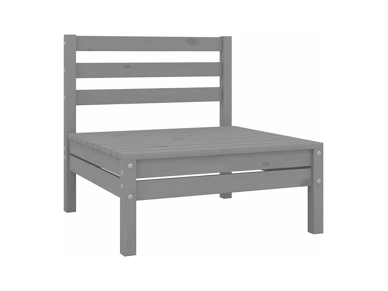 Garten-Mittelsofa Grau Massivholz Kiefer