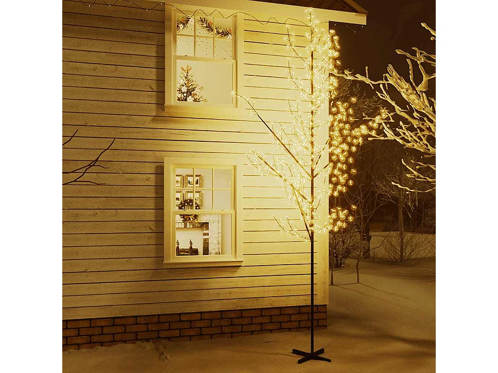 LED-Baum mit Kirschblüten Warmweiß 672 LEDs 400 cm
