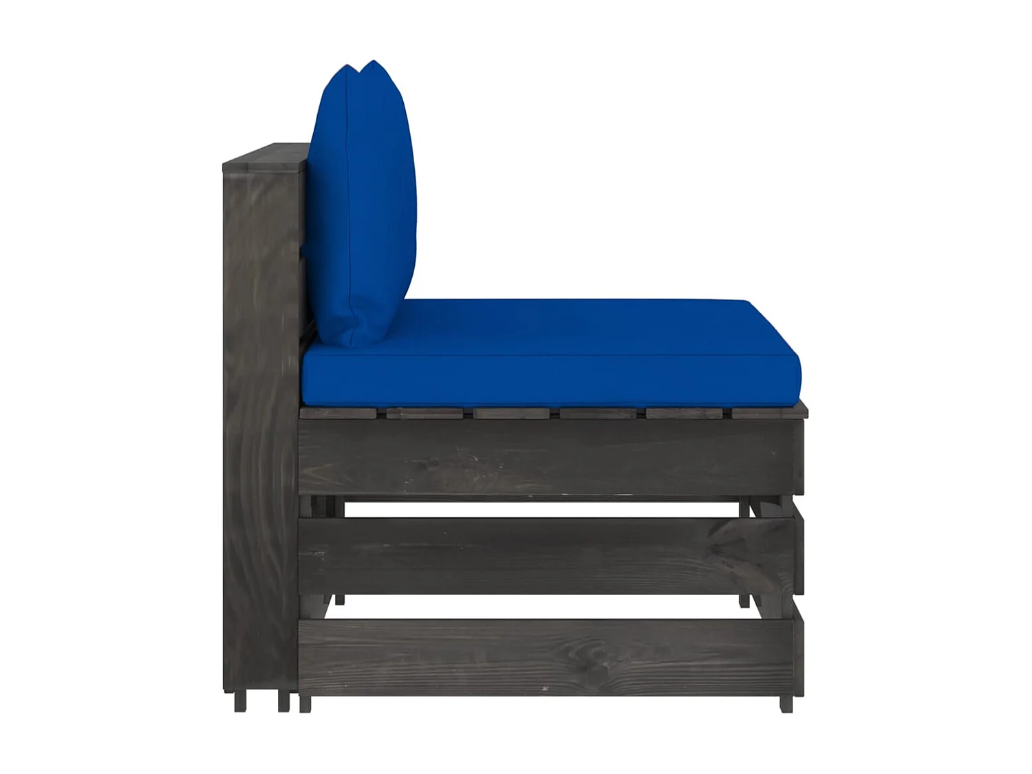 Canapé central sectionnel avec coussins Bois imprégné de gris