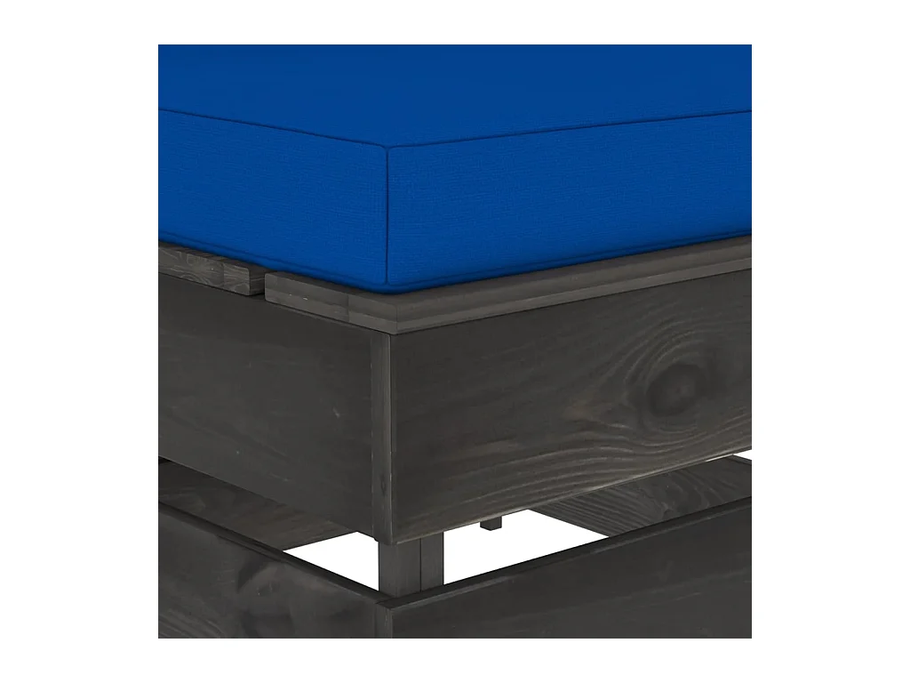 Canapé central sectionnel avec coussins Bois imprégné de gris