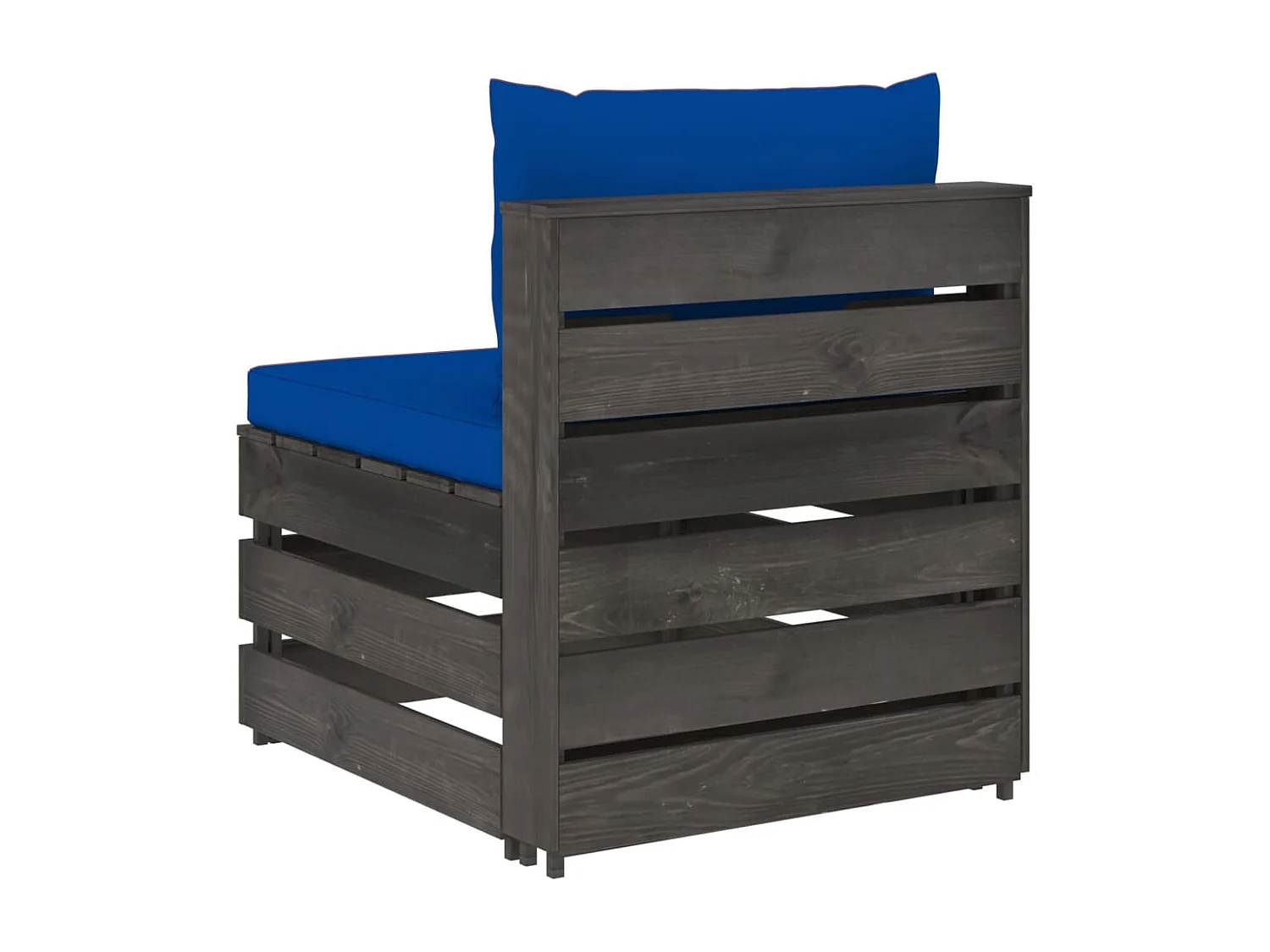 Canapé central sectionnel avec coussins Bois imprégné de gris