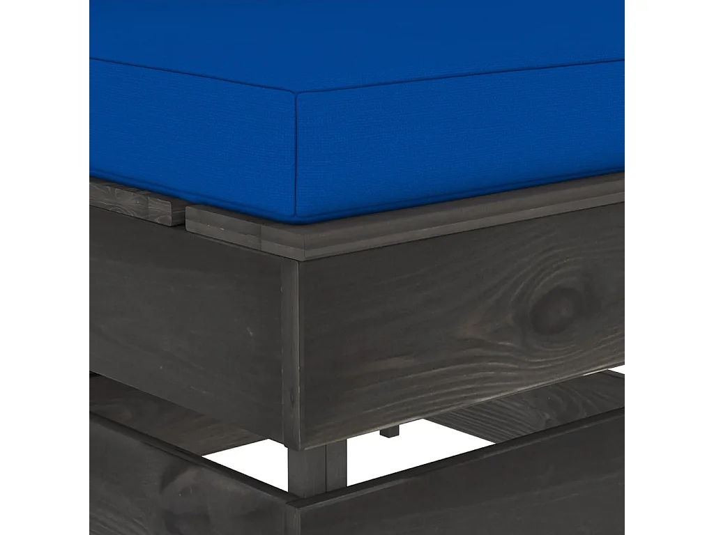 Canapé central sectionnel avec coussins Bois imprégné de gris