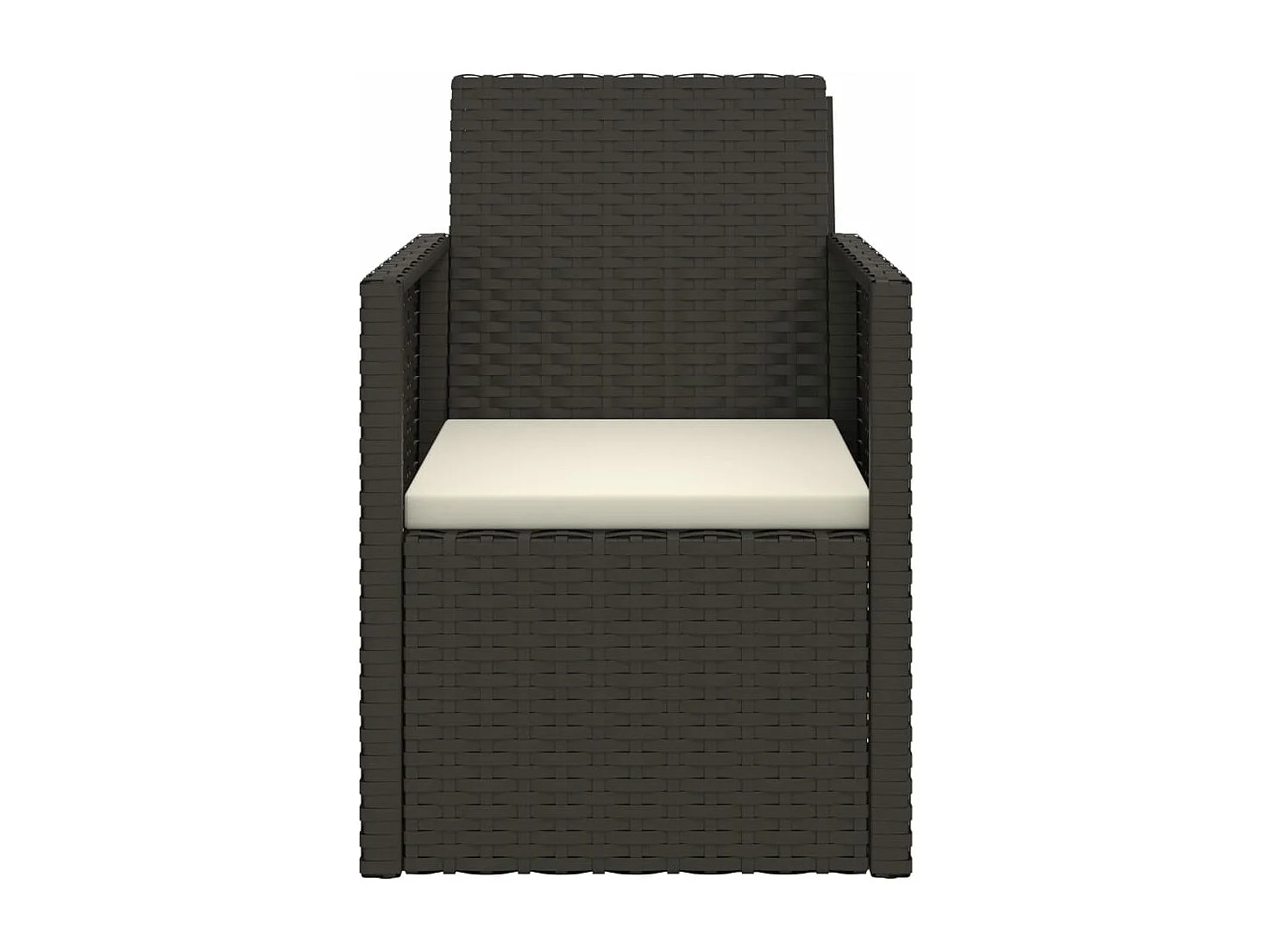 3-delige Loungeset met kussens poly rattan zwart