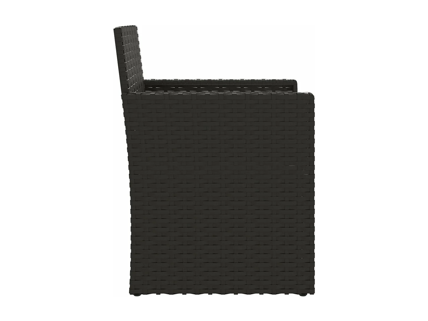 3-delige Loungeset met kussens poly rattan zwart