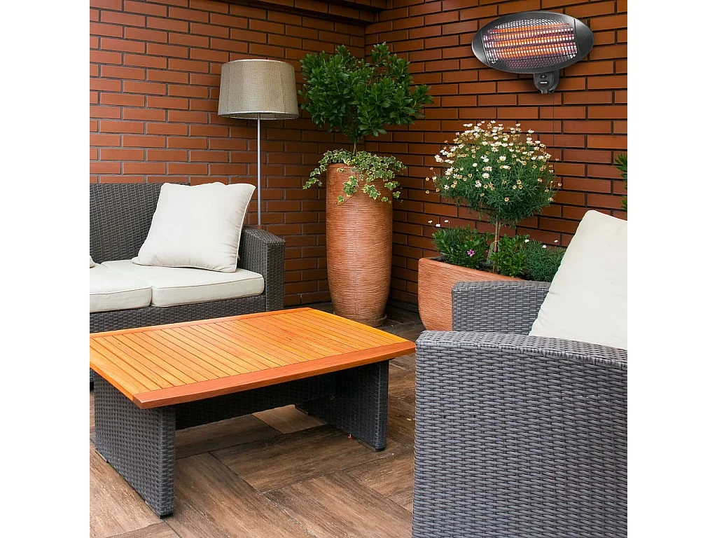 Chauffage mural de patio KA-5286 2000 W Quartz Noir