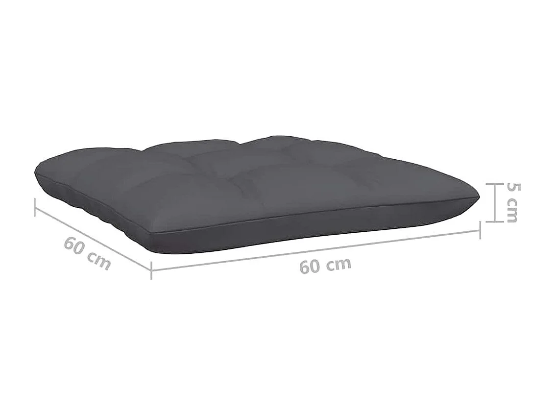 Garten-Mittelsofa mit Kissen Schwarz Massivholz Kiefer