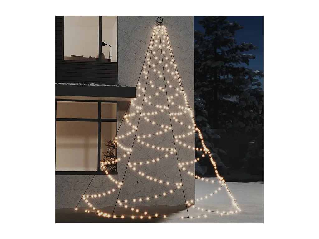 Arbre mural avec crochet métallique 720 LED Blanc chaud 5 m