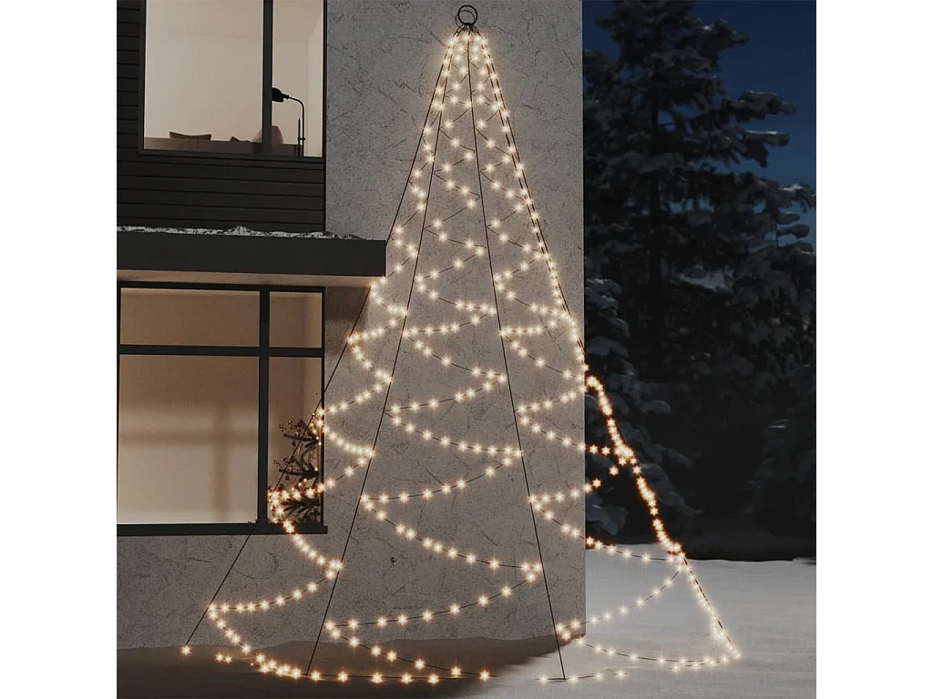 Arbre mural avec crochet métallique 720 LED Blanc chaud 5 m