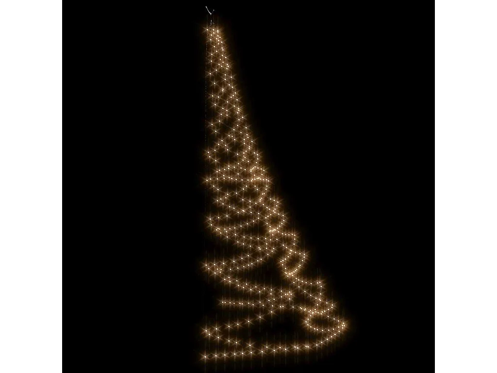 Albero da Parete con Gancio Metallico 720 LED Bianco Caldo 5 m