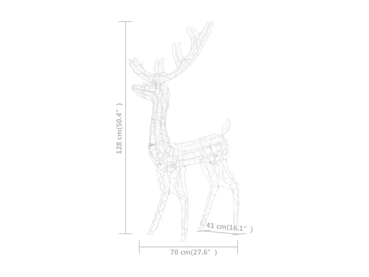 Familia de renos de Navidad acrílico 300 LEDs azules