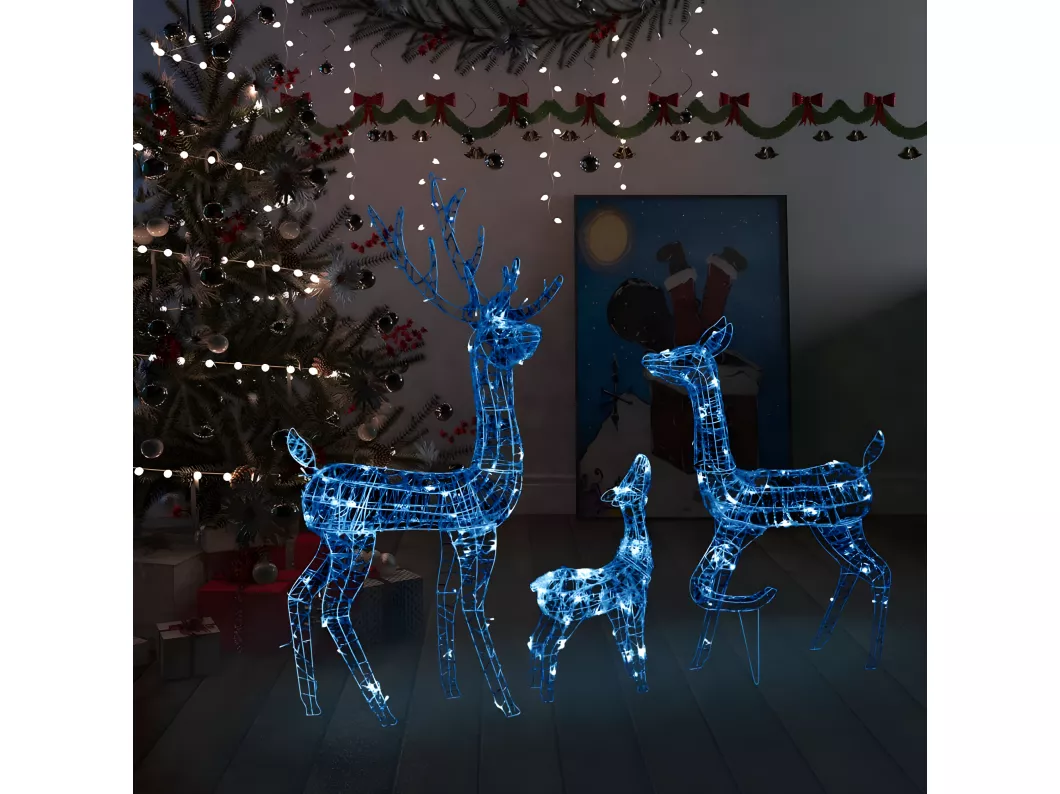 Kauf Unique LED-Rentier-Familie Weihnachtsdeko Acryl 300 LED Blau