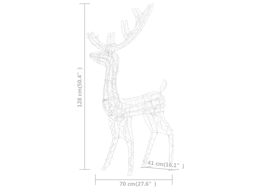 Famille de rennes de décoration Acrylique 300 LED bleu