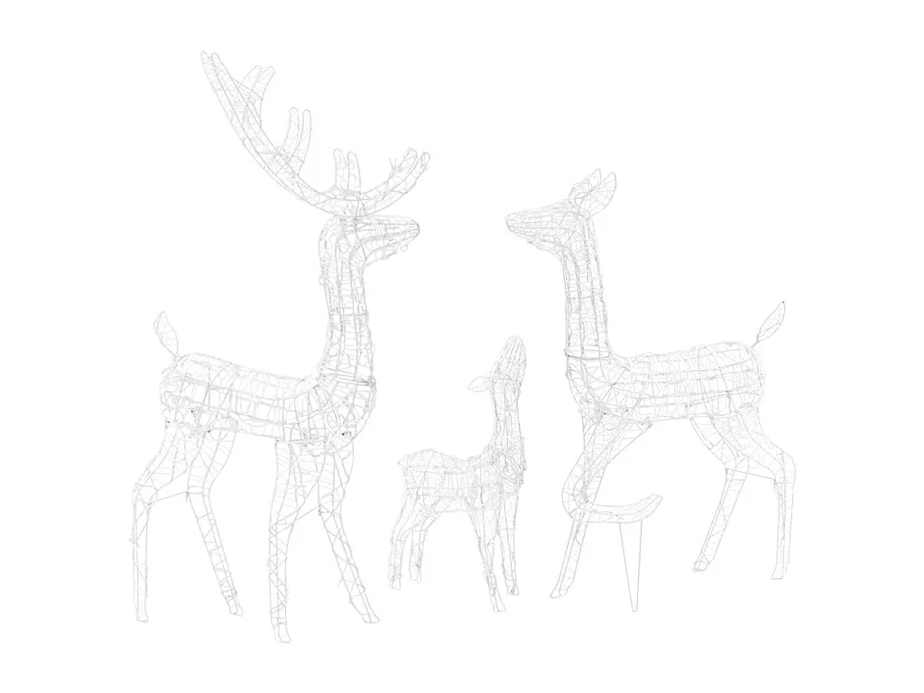 Famille de rennes de décoration Acrylique 300 LED bleu