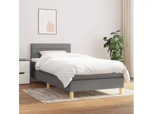 Kauf Unique Boxspringbett mit Matratze Dunkelgrau 80x200 cm Stoff