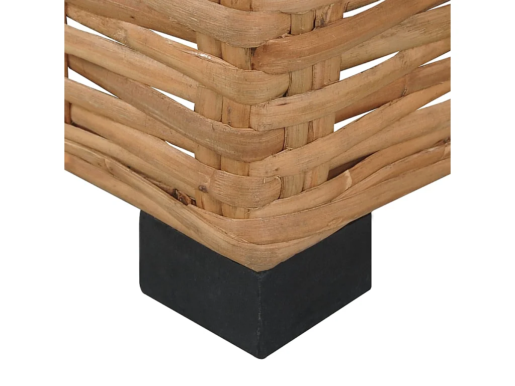 Divano Senza Braccioli con Cuscini in Rattan Naturale