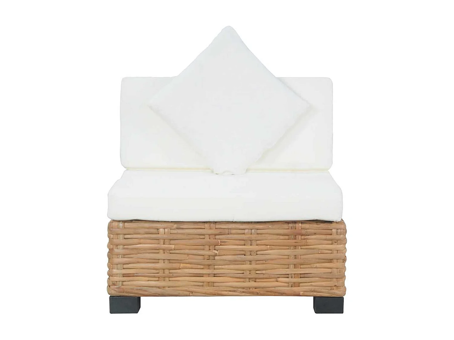 Canapé sans accoudoirs avec coussins Rotin naturel