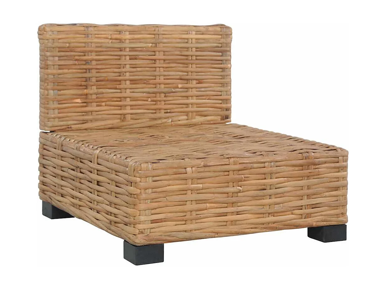 Canapé sans accoudoirs avec coussins Rotin naturel