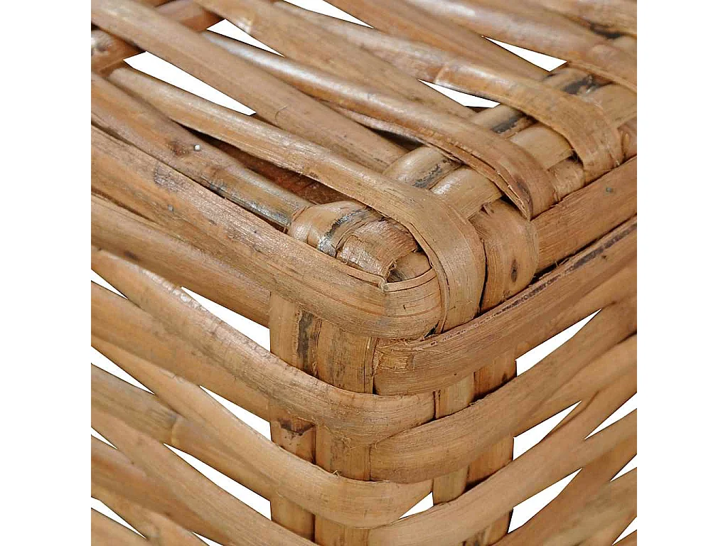 Divano Senza Braccioli con Cuscini in Rattan Naturale