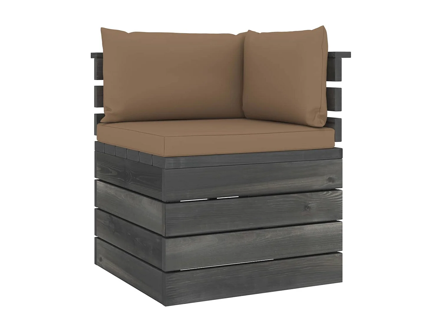 Canapé d'angle palette de jardin avec coussins Bois de pin