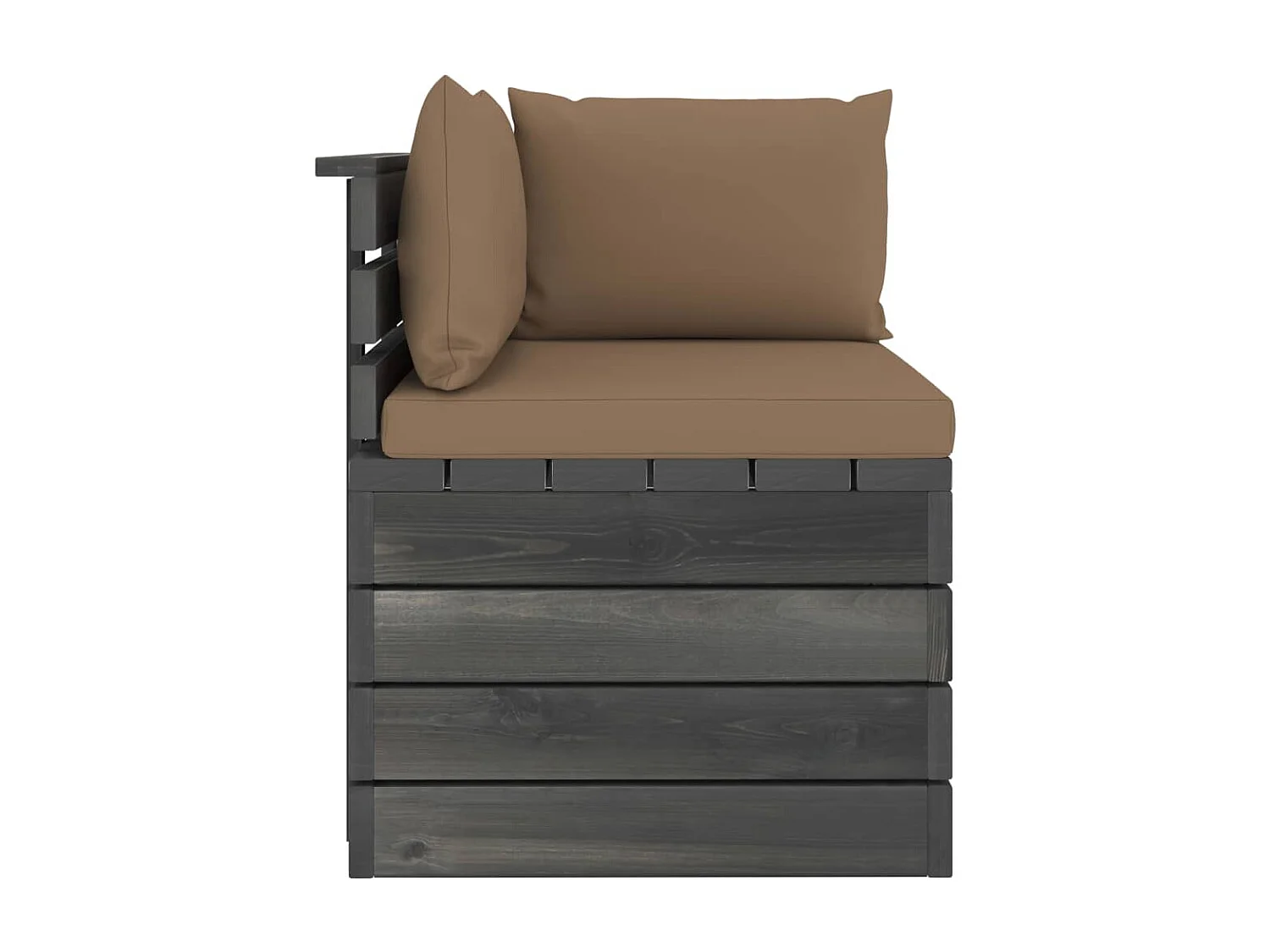 Canapé d'angle palette de jardin avec coussins Bois de pin