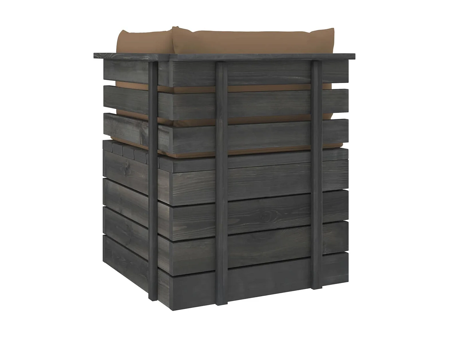 Canapé d'angle palette de jardin avec coussins Bois de pin