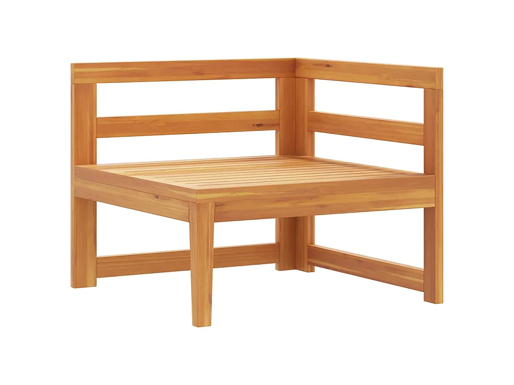 Ecksofa mit Dunkelgrauen Kissen Massivholz Akazie