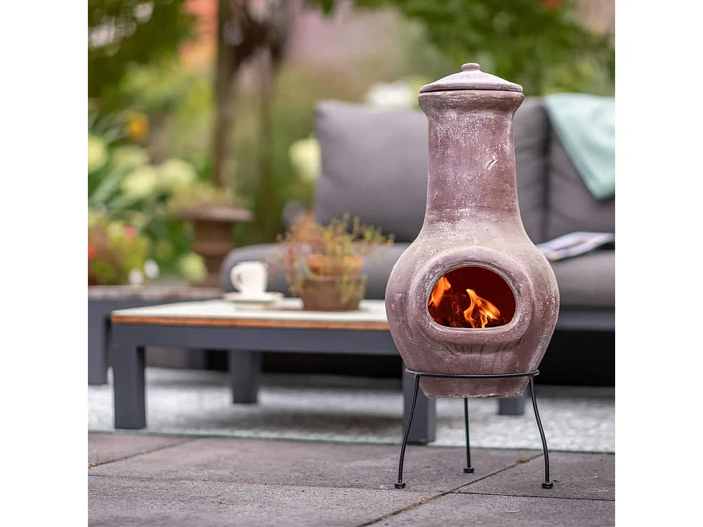 Caminetto Salamanca Rosso Scuro 36x36x85 cm Argilla