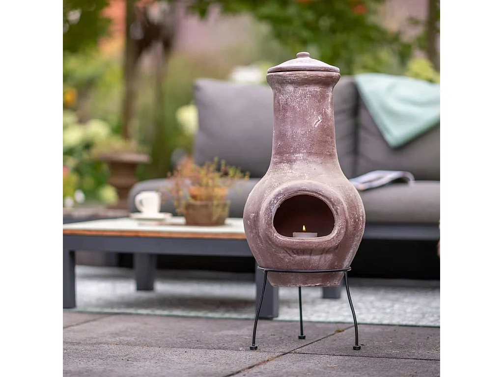 Caminetto Salamanca Rosso Scuro 36x36x85 cm Argilla