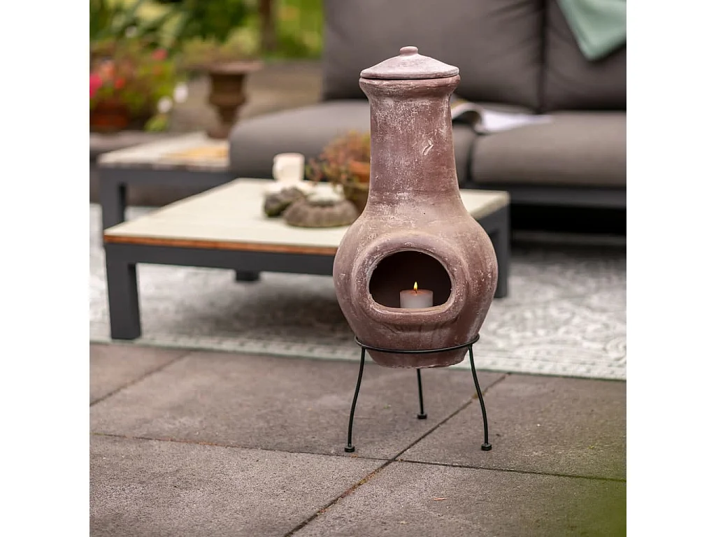 Caminetto Salamanca Rosso Scuro 36x36x85 cm Argilla