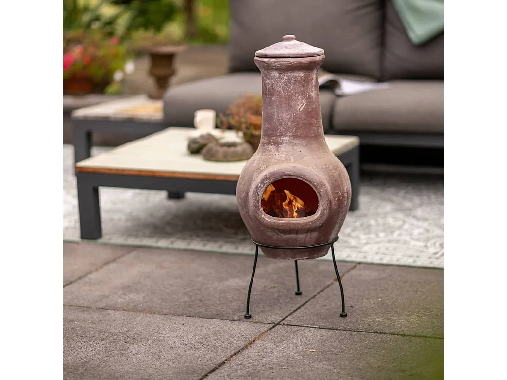 Haard Salamanca 36x36x85 cm klei donkerrood